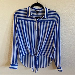 Striped sheer blouse